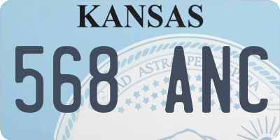 KS license plate 568ANC