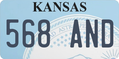 KS license plate 568AND