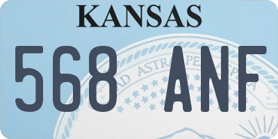 KS license plate 568ANF