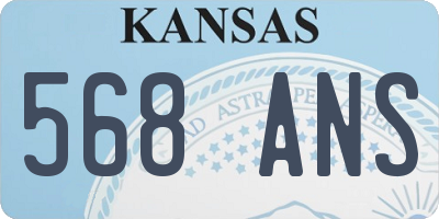 KS license plate 568ANS