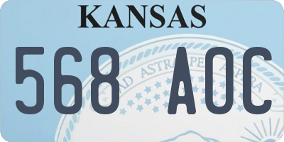 KS license plate 568AOC
