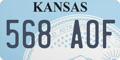 KS license plate 568AOF