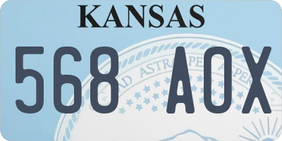 KS license plate 568AOX