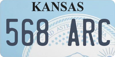 KS license plate 568ARC