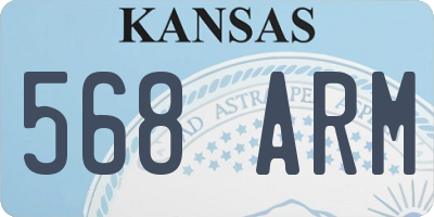 KS license plate 568ARM