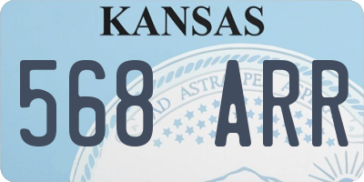 KS license plate 568ARR