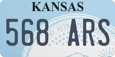 KS license plate 568ARS