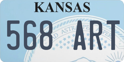 KS license plate 568ART