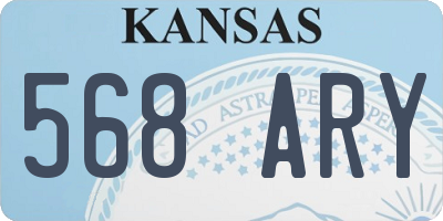 KS license plate 568ARY