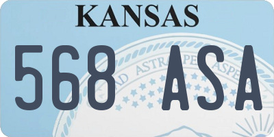 KS license plate 568ASA