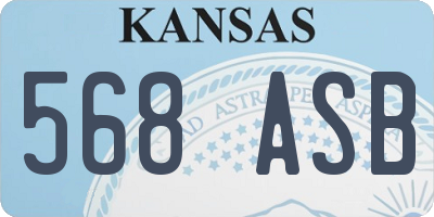 KS license plate 568ASB