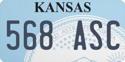 KS license plate 568ASC