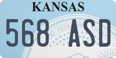 KS license plate 568ASD