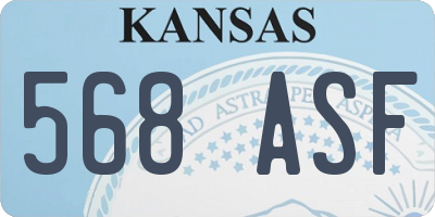 KS license plate 568ASF