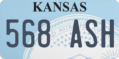 KS license plate 568ASH