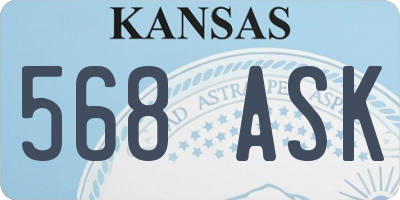KS license plate 568ASK