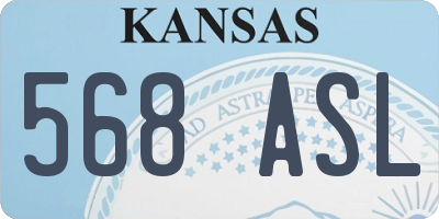KS license plate 568ASL