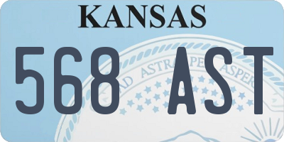 KS license plate 568AST