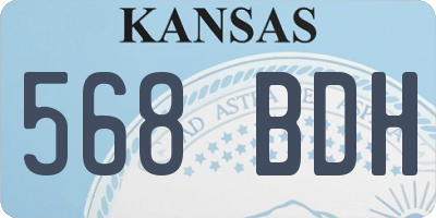 KS license plate 568BDH
