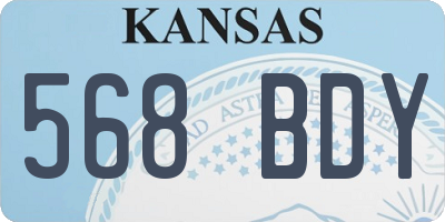 KS license plate 568BDY