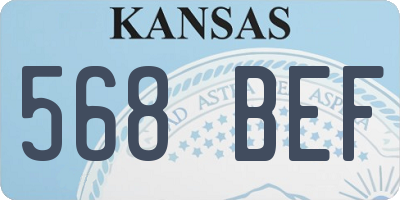 KS license plate 568BEF