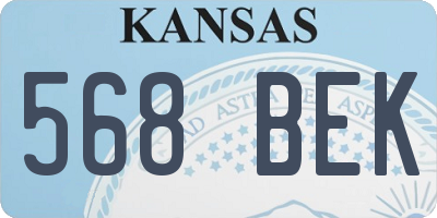 KS license plate 568BEK