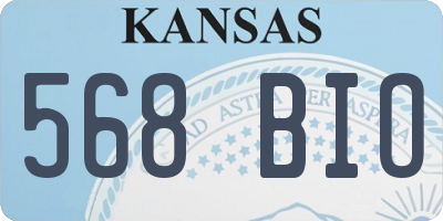 KS license plate 568BIO