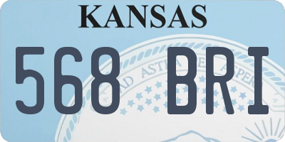 KS license plate 568BRI