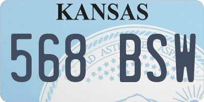 KS license plate 568BSW