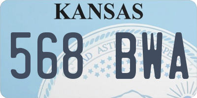 KS license plate 568BWA