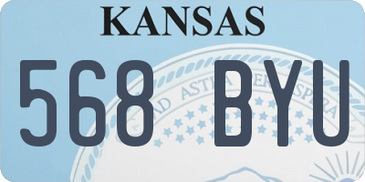 KS license plate 568BYU
