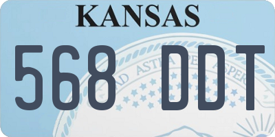 KS license plate 568DDT