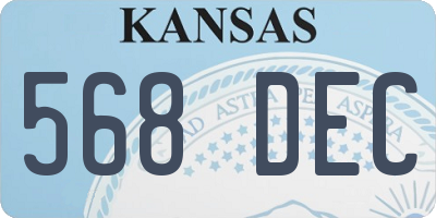 KS license plate 568DEC