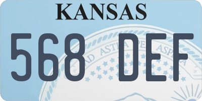 KS license plate 568DEF