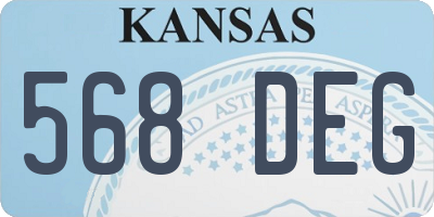 KS license plate 568DEG