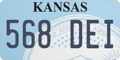 KS license plate 568DEI