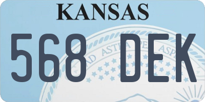 KS license plate 568DEK