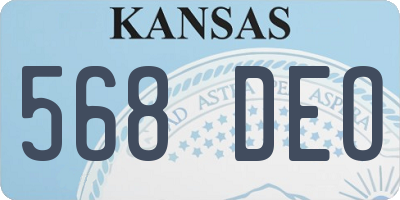 KS license plate 568DEO
