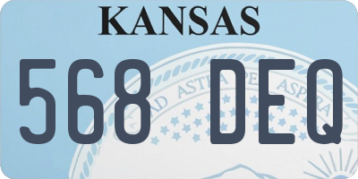 KS license plate 568DEQ