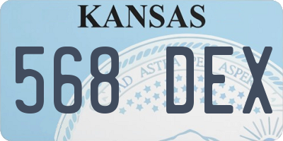 KS license plate 568DEX