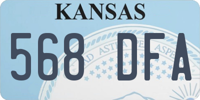 KS license plate 568DFA