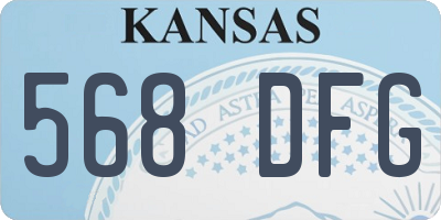 KS license plate 568DFG