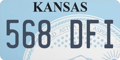 KS license plate 568DFI