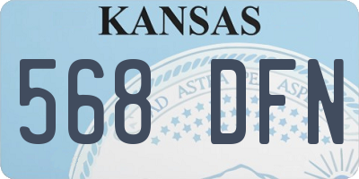 KS license plate 568DFN