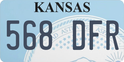 KS license plate 568DFR