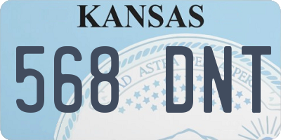 KS license plate 568DNT