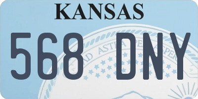 KS license plate 568DNY