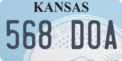 KS license plate 568DOA