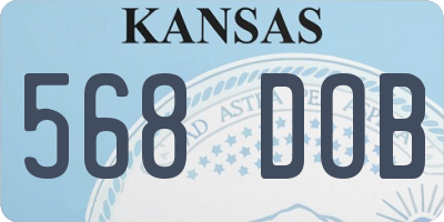 KS license plate 568DOB