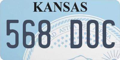 KS license plate 568DOC